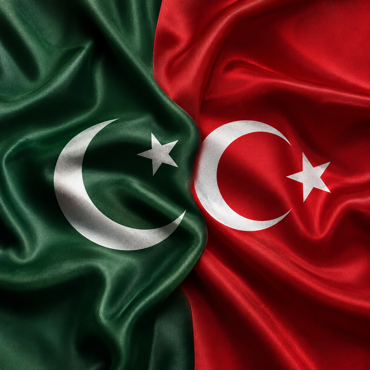 Pakistan and Türkiye flags blended together